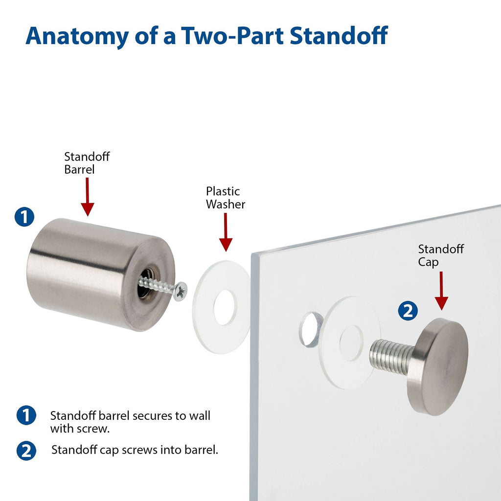 Euro Square Aluminum Standoff Pack of 8 U865