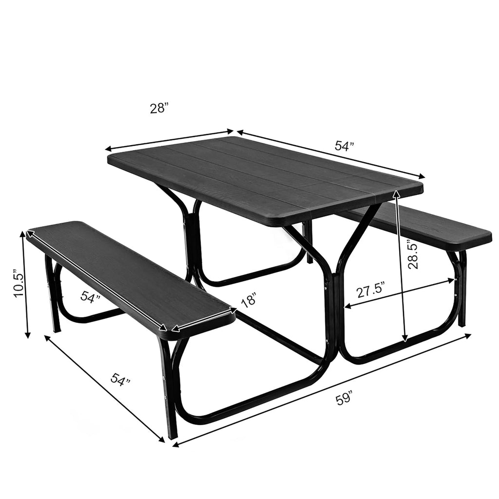 Green Picnic Table Bench Set L1145