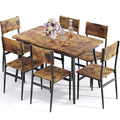 Extendable Kitchen Table Set for 4-6 People, 7-Piece Dining Table Set With 6 Chairs L51246