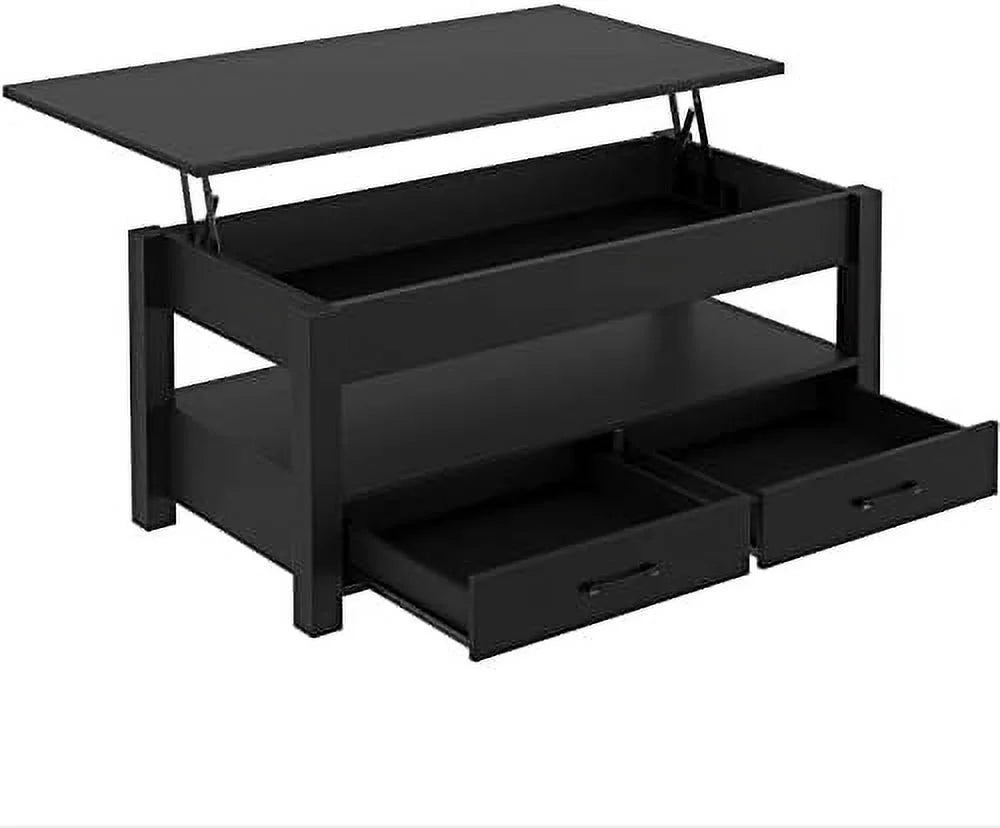 Lift Top Coffee Table with Drawers and Hidden Compartment D687