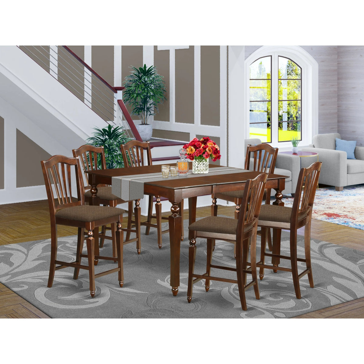 7 Piece Traditional Wood Dining Set E95830