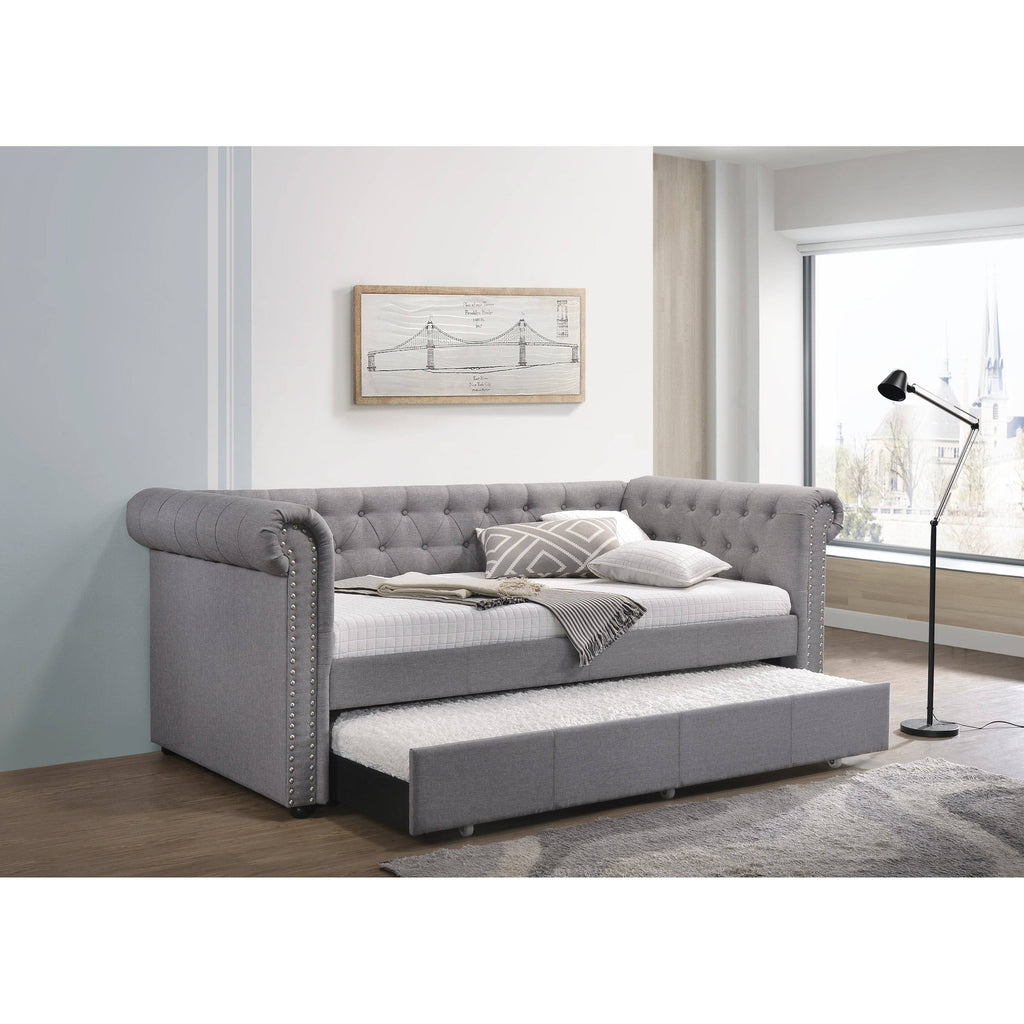 Smoke Gray Fabric Daybed u0026 Trundle - Twin W14383