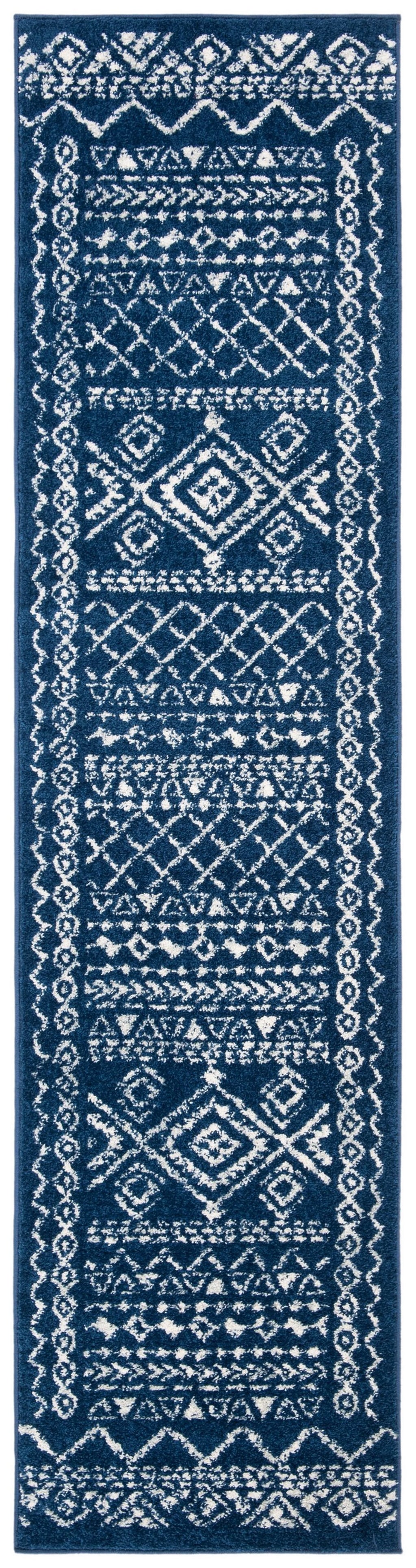 Navy Ivory 2' x 7' Runner Rug V454