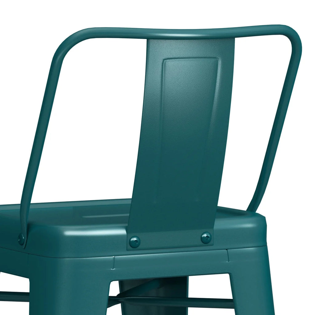 Teal Blue Counter Height Stool Set of 4 Y71146