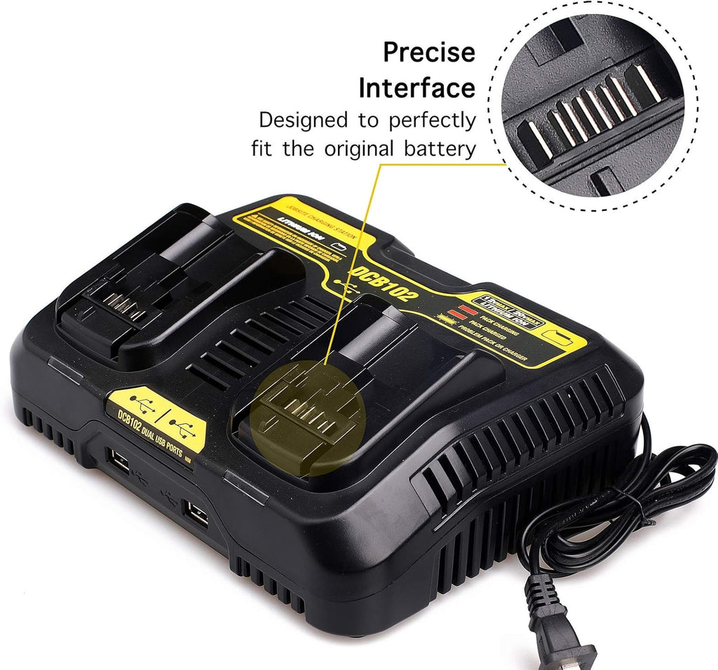 20V Dual Port Battery Charger Pack of 2 K340