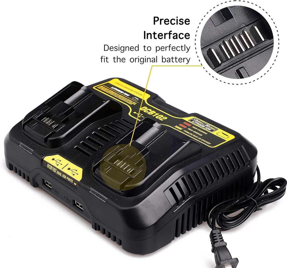 20V Dual Port Battery Charger Pack of 2 K340