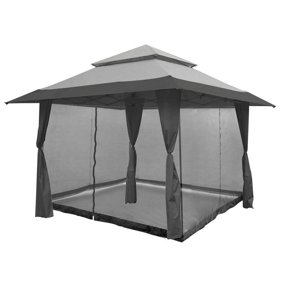 Gray Instant Gazebo Canopy with Bug Screen I742