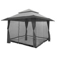 Gray Instant Gazebo Canopy with Bug Screen I742