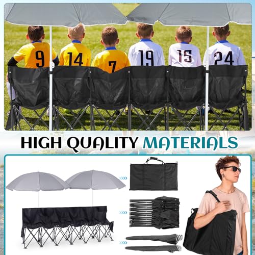 Folding Portable Soccer Bench Chair with Storage Bag O262