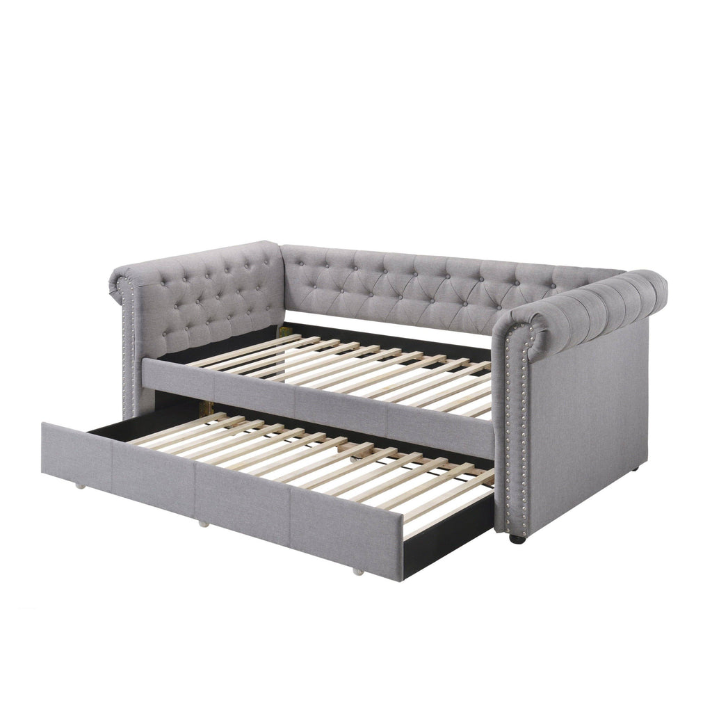 Smoke Gray Fabric Daybed u0026 Trundle - Twin W14383