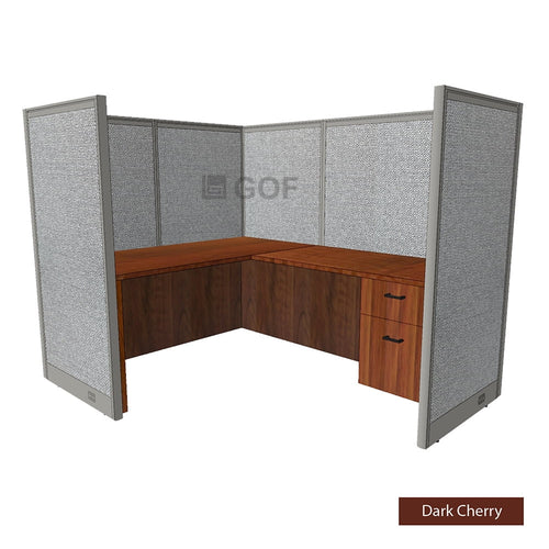 1 Person Workstation Cubicle with Desk, Artisan Grey L843