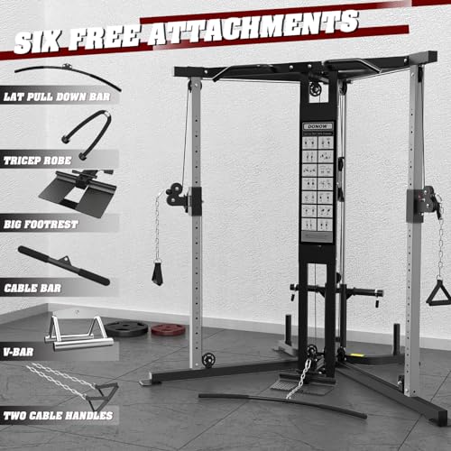 Cable Crossover Machine with Dual Pulley System and Pull-Up Bar W838