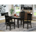 5-Piece Wood Dinette Set with Slatted Back Chairs and Butterfly Leaf Table Black L157