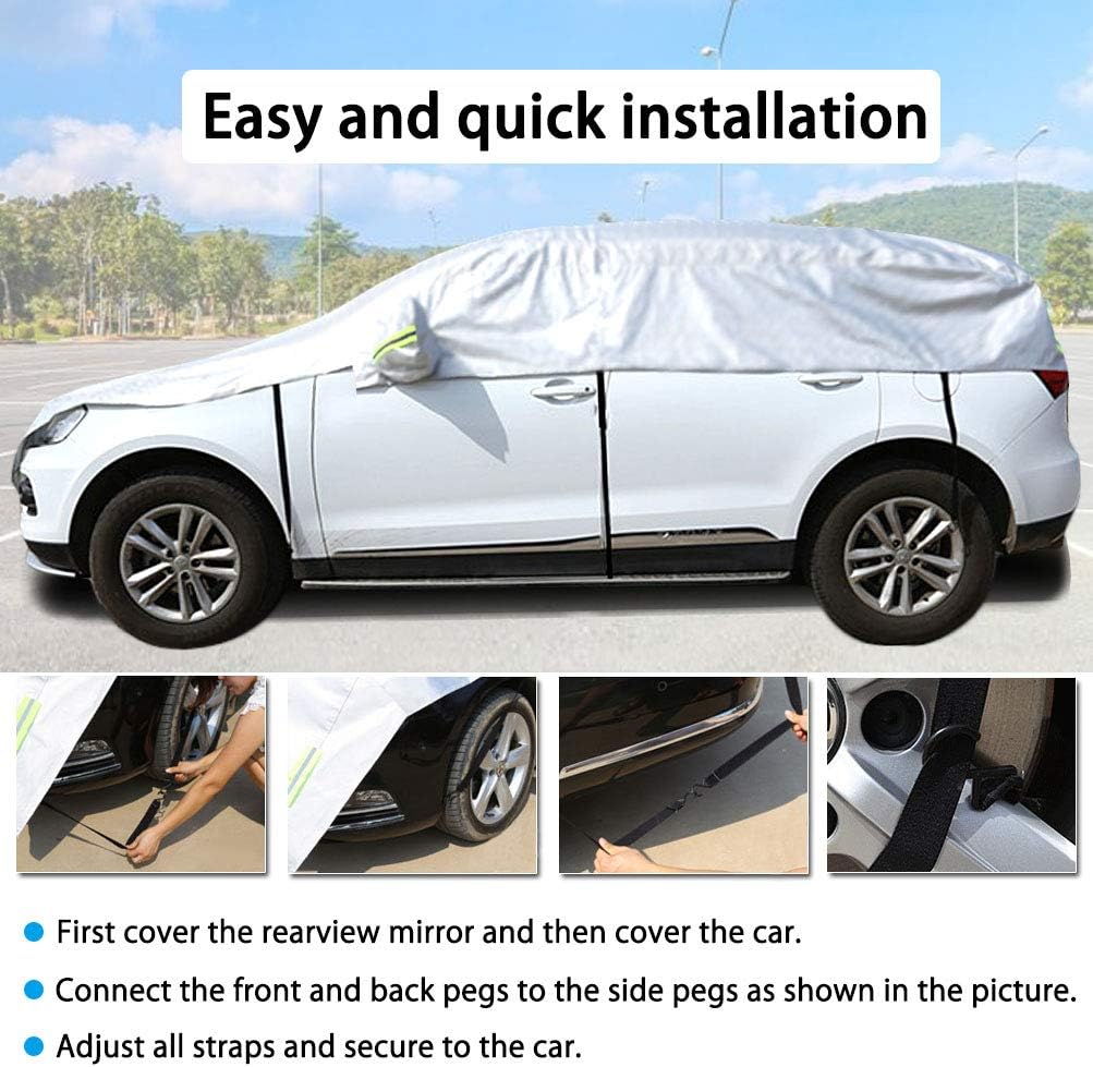 Half Car Cover with Cotton Waterproof Universal Fit Hatchback Length 158'' to 173'' N789610