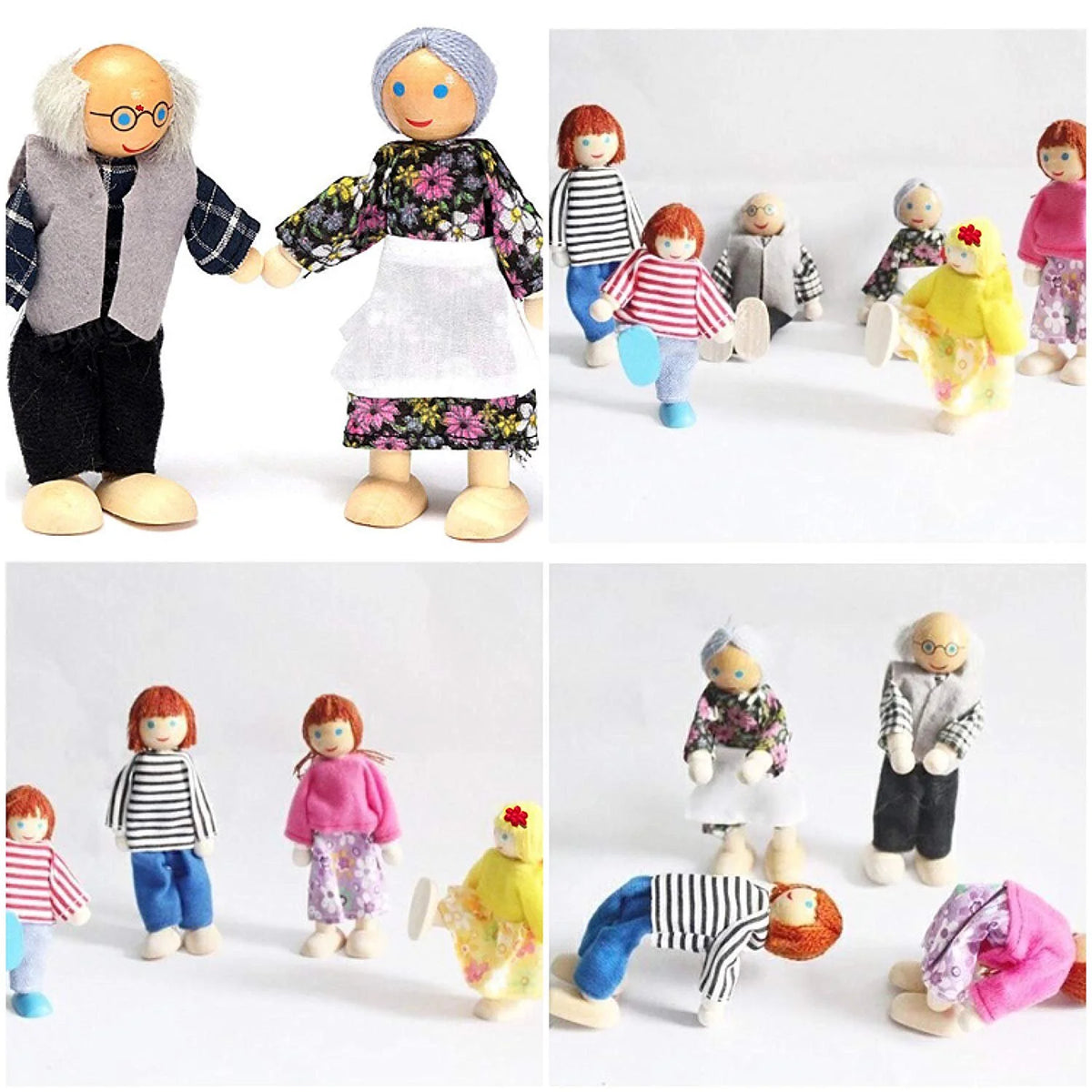 Wooden Dolls Playset Set of 7-Piece Z75866