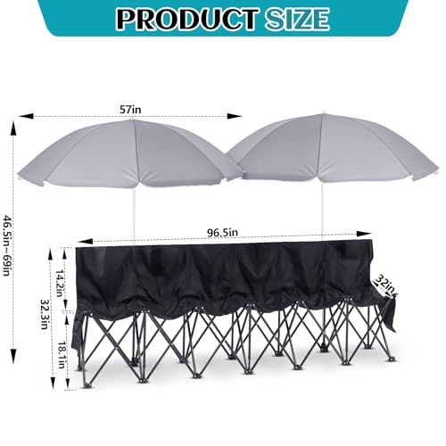 Folding Portable Soccer Bench Chair with Storage Bag O262