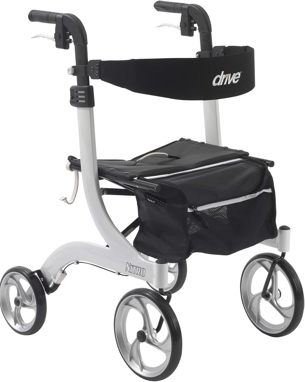 Red 4-Wheel Rollator Walker With Seat H222