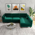 Blue Velvet L-Shaped Right-Facing Sectional X764495