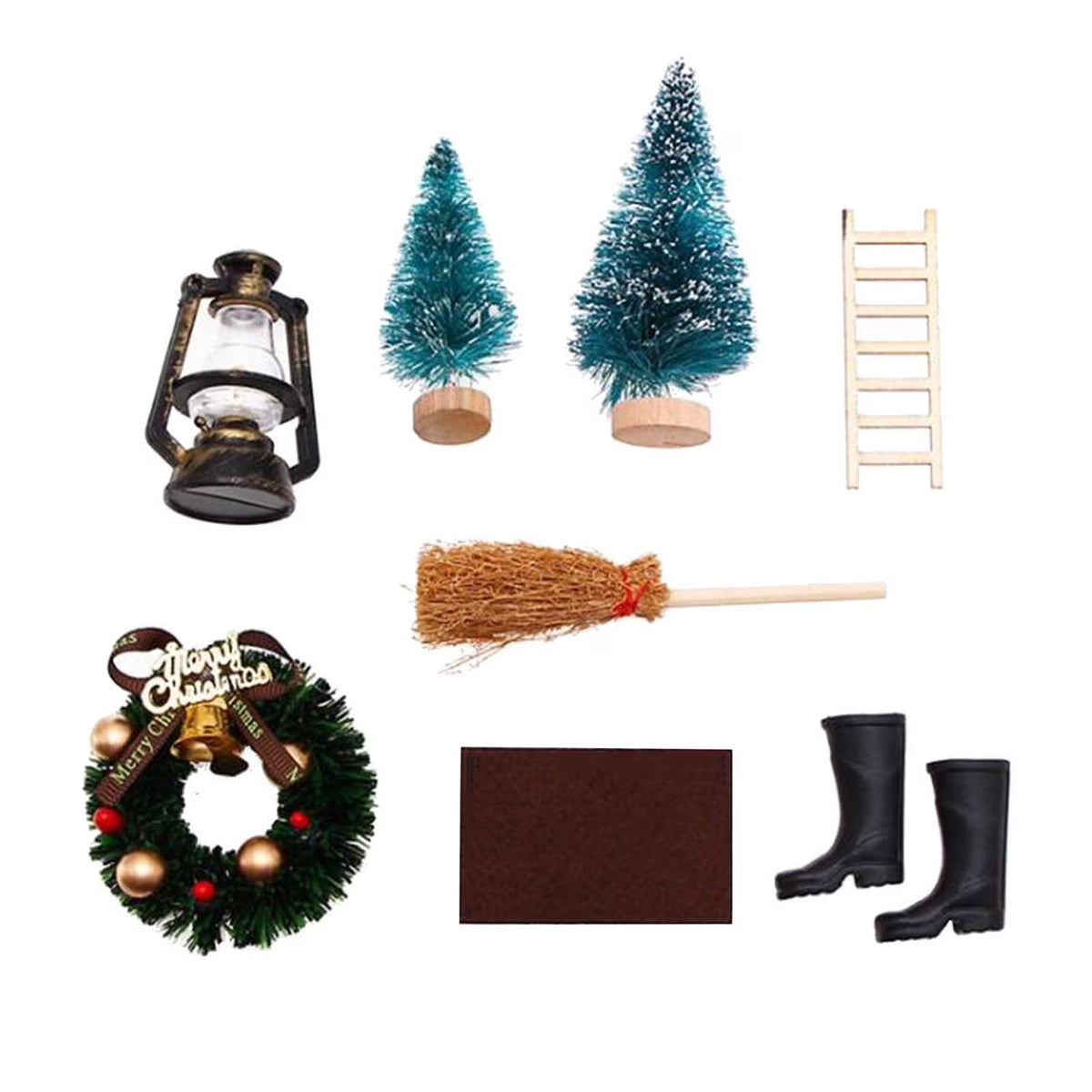 Doll House 8 Mini House Christmas Decoration Set J10418