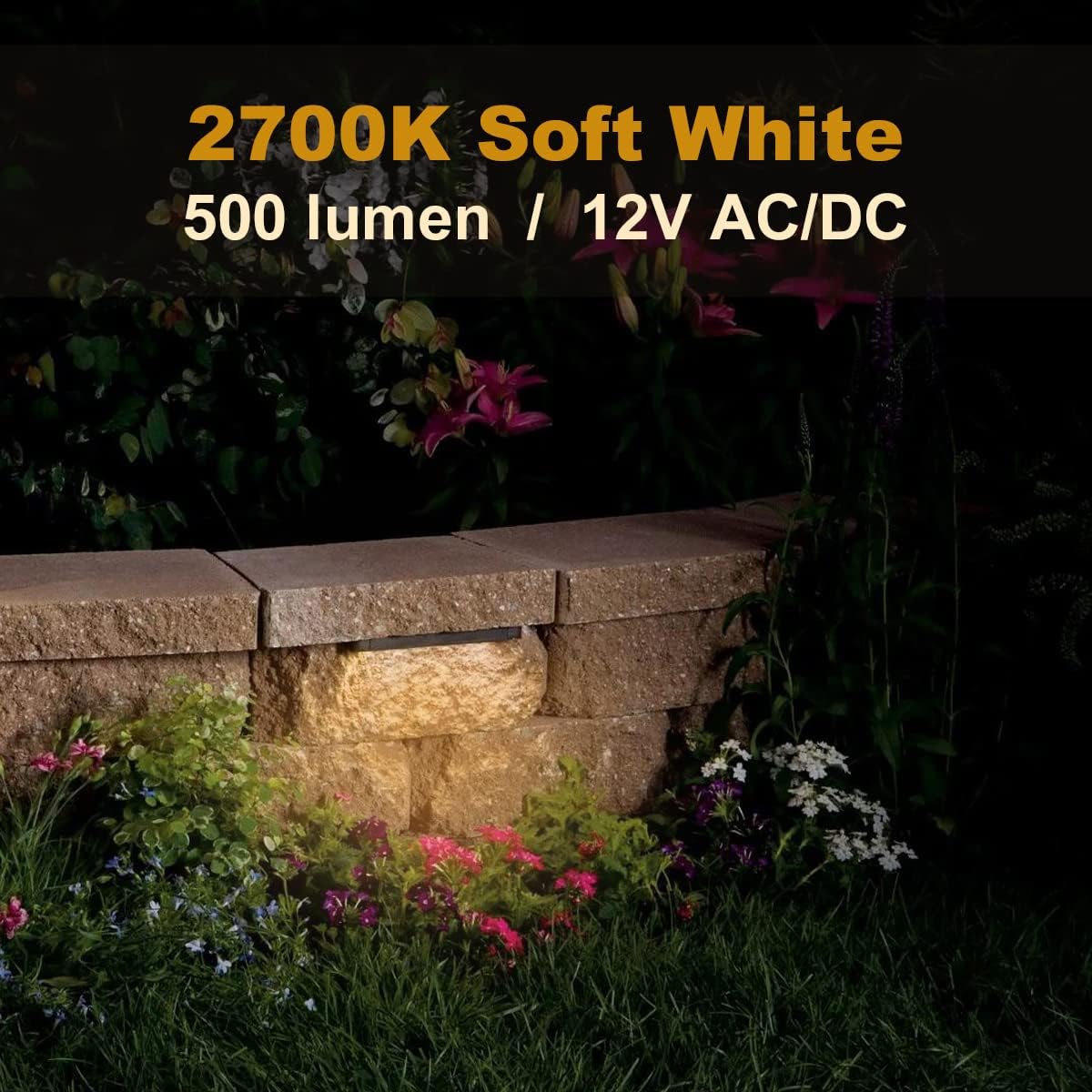 8-Pack 7 Inch 4W LED Hardscape Paver Light, IP65 Waterproof, Soft White 2700K T1334