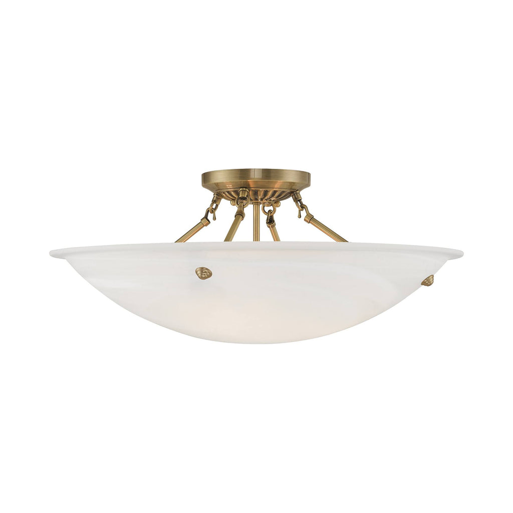 4 Light Flush Mount Antique Brass Y748009