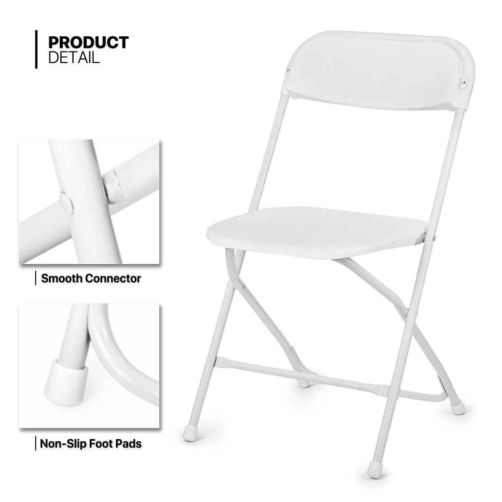 11-Piece 8 Ft Folding Dining Table with Chairs Set with Carry Handle M769557