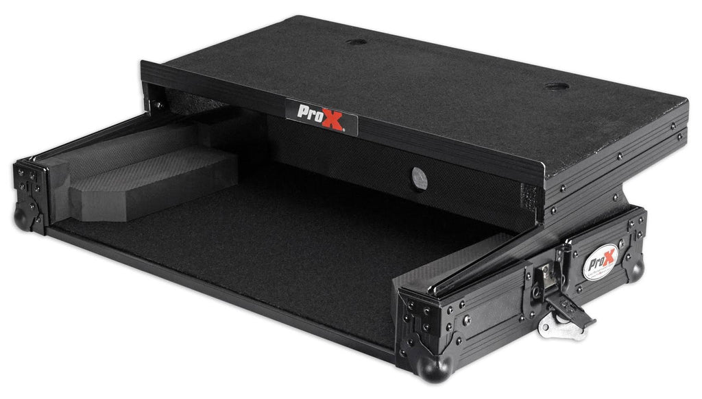Black Travel Flight Case for Mixtrack Pro 3 with Laptop Shelf K8536