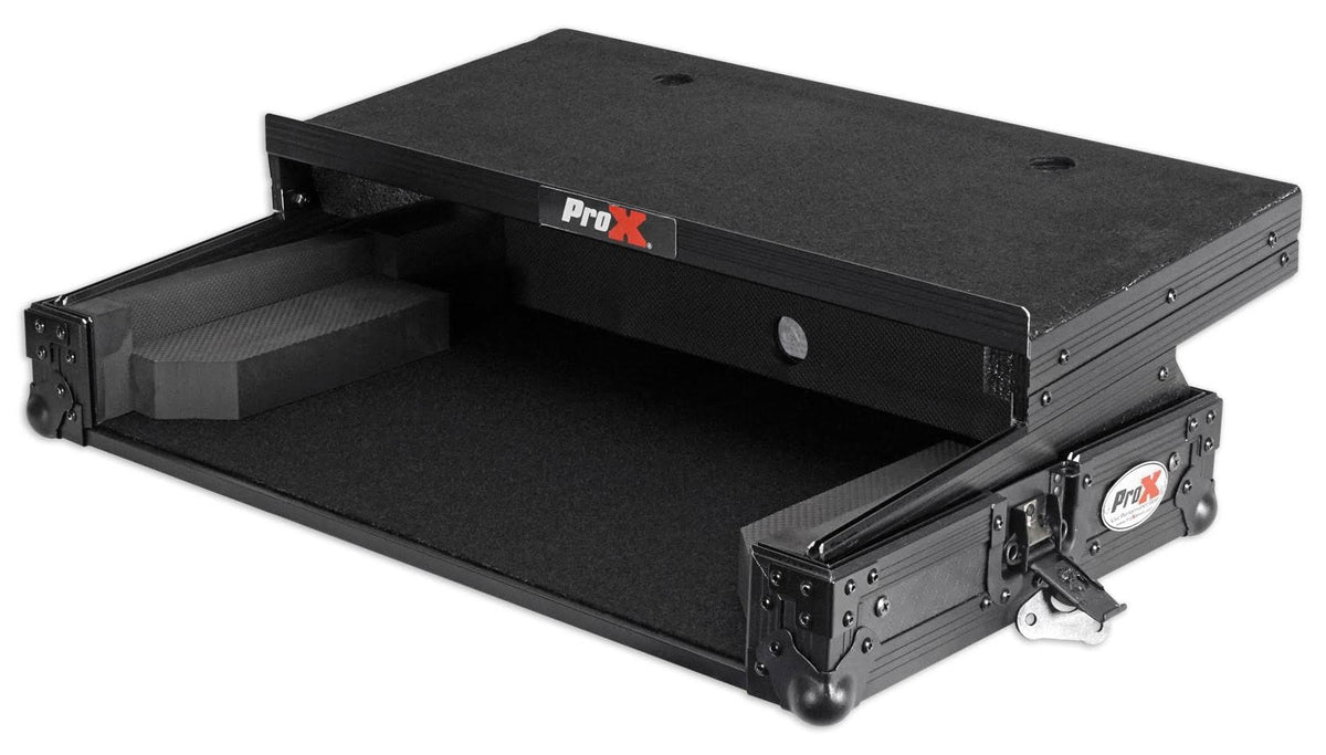 Black Travel Flight Case for Mixtrack Pro 3 with Laptop Shelf K8536