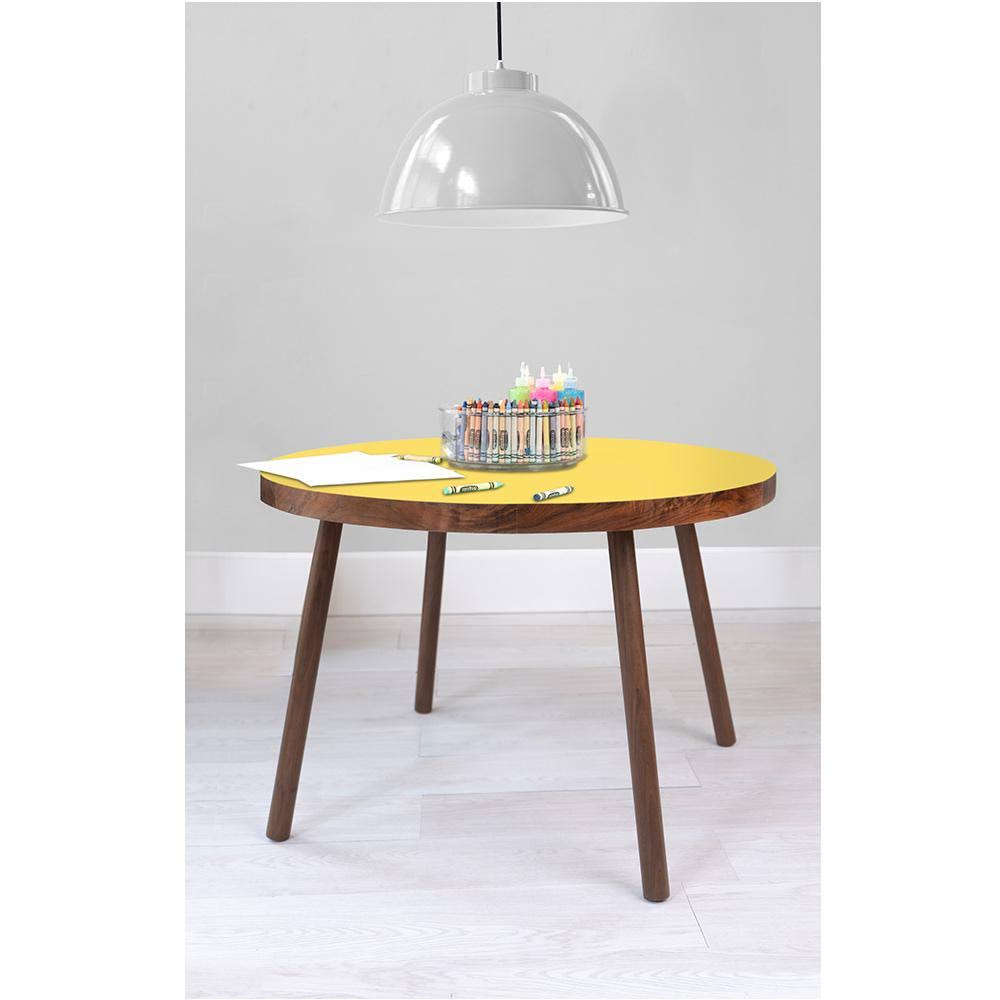 Round Kids Table Maple/Yellow 23.5x22 K129432