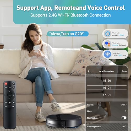 Robot Vacuum and Mop Combo, 2-in-1 Robotic Vacuum Cleaner with Tangle-Free Suction H588
