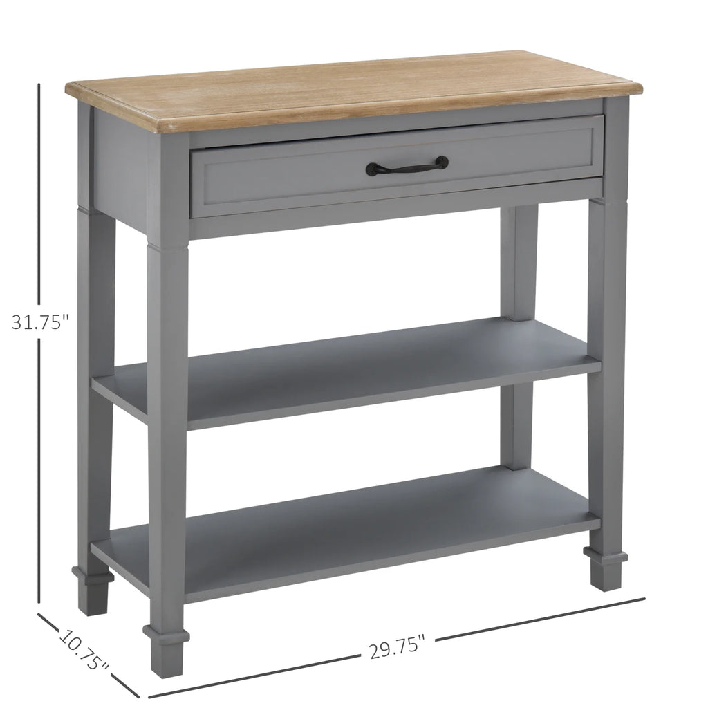 Grey Sofa Console Entry Hallway Table with Storage W8827