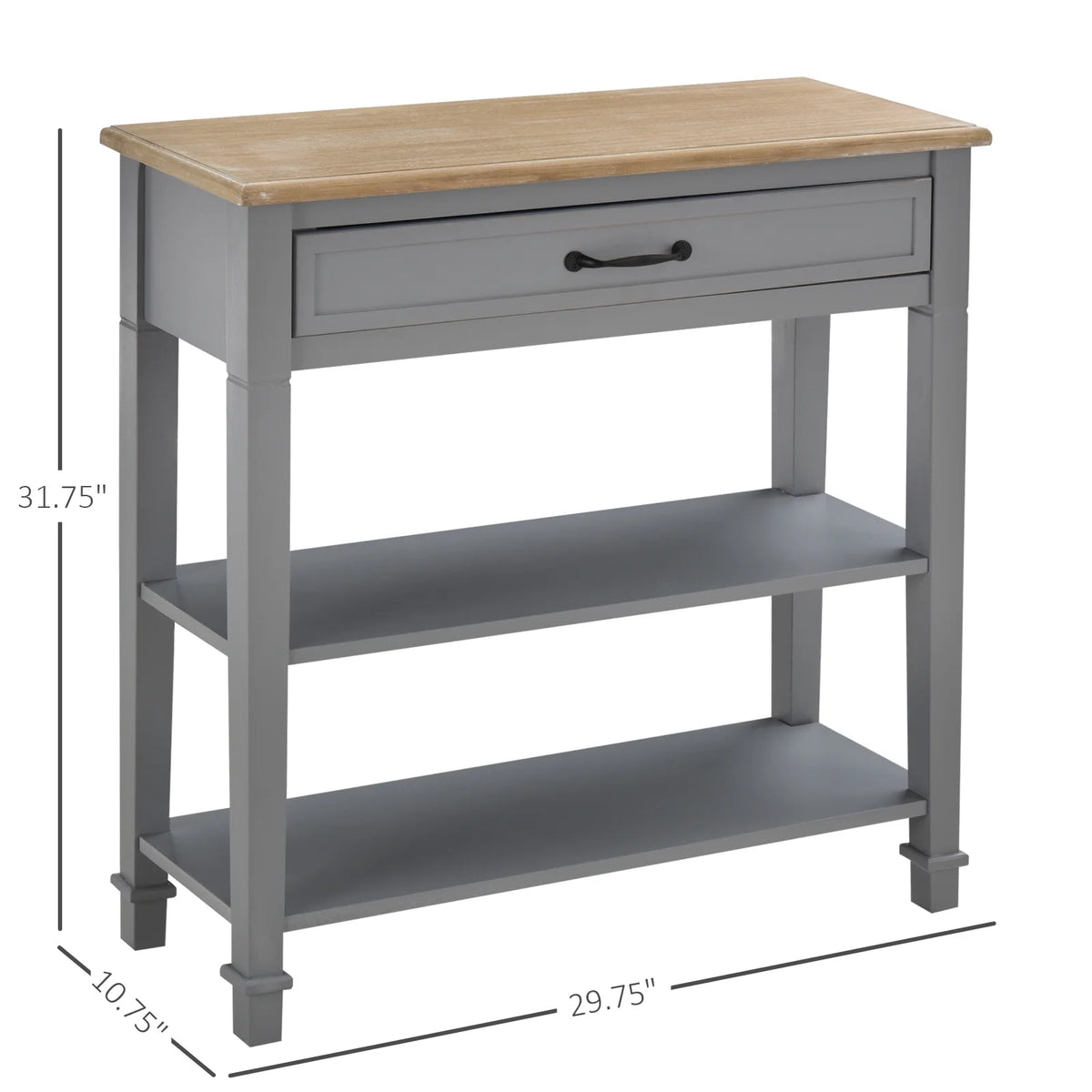 Grey Sofa Console Entry Hallway Table with Storage W8827