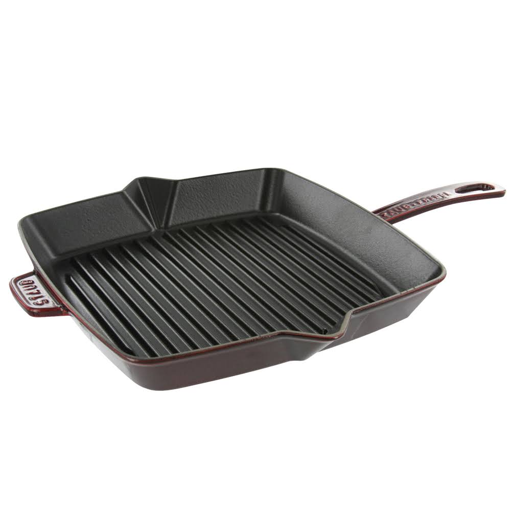 Cast Iron Square Grill Pan, 10-in, Grenadine Z610
