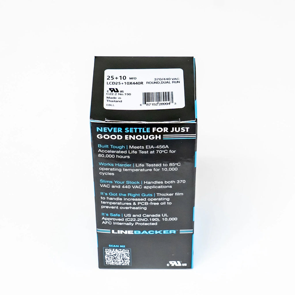 Round Dual Run Capacitor 25 + 10 uf 370/440 Volts I241391