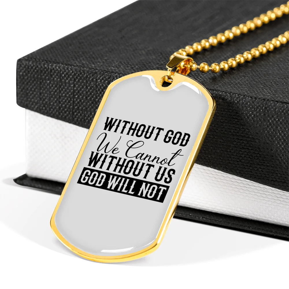 Christian Necklace Stainless Steel Dog Tag 24" Chain X666
