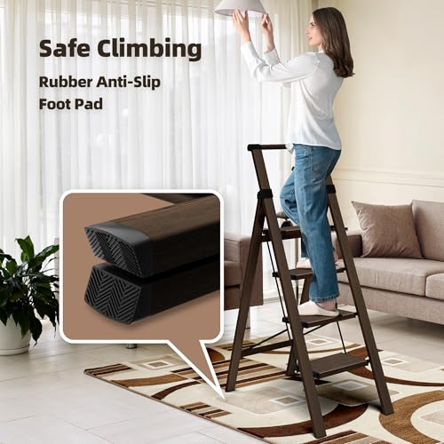 3 Step Foldable Aluminum Step Ladder with Handgrip N661