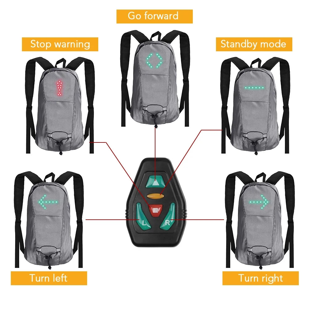 Turn Signal Bike Pack 15L Waterproof Wireless Remote Control Bag O8002