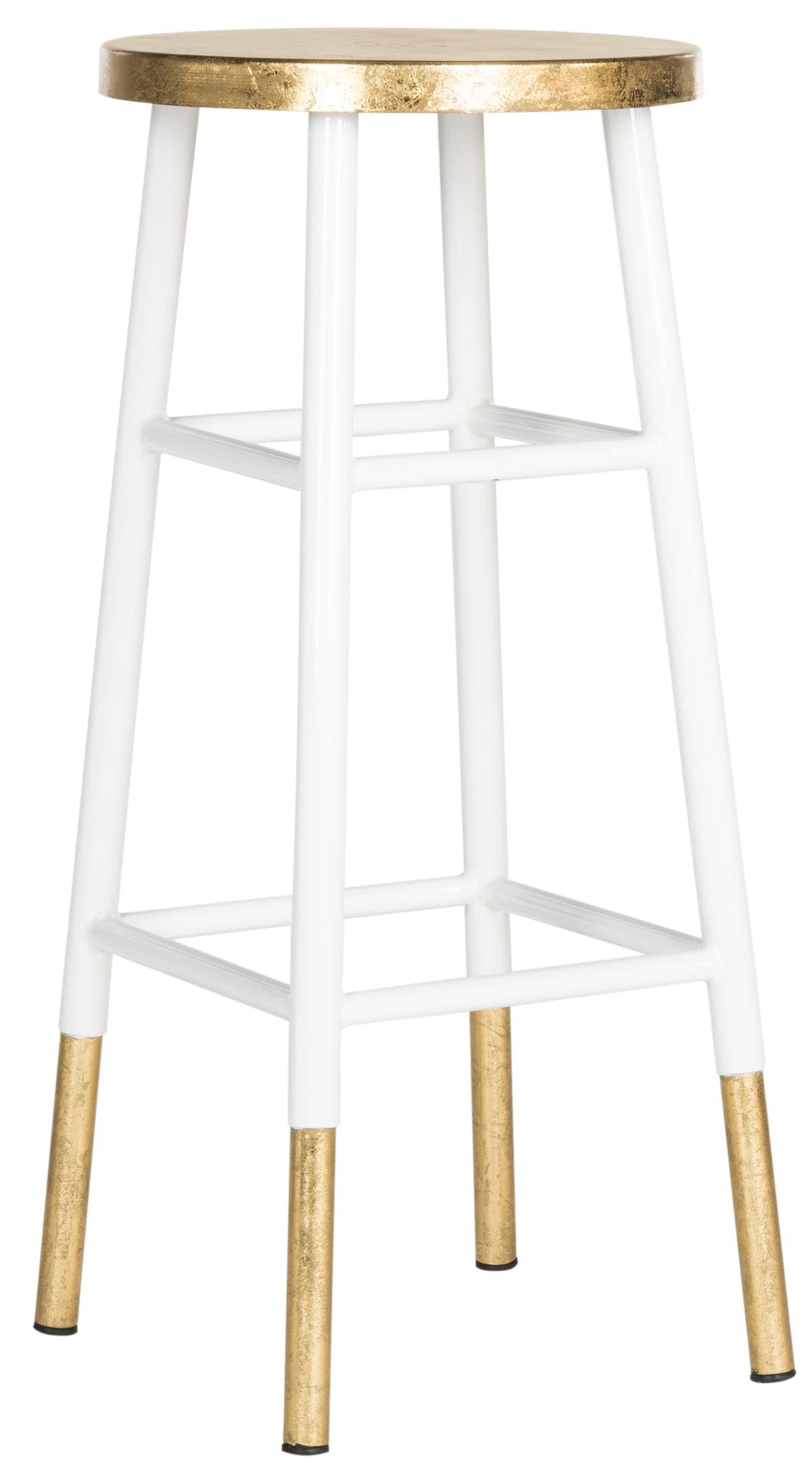 Metallic Bar Stool, White/Gold E29829