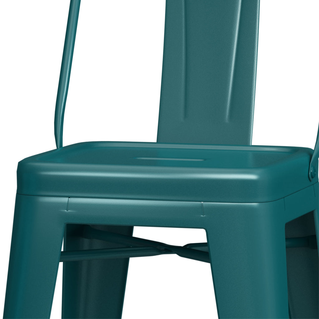 Teal Blue Counter Height Stool Set of 4 Y71146