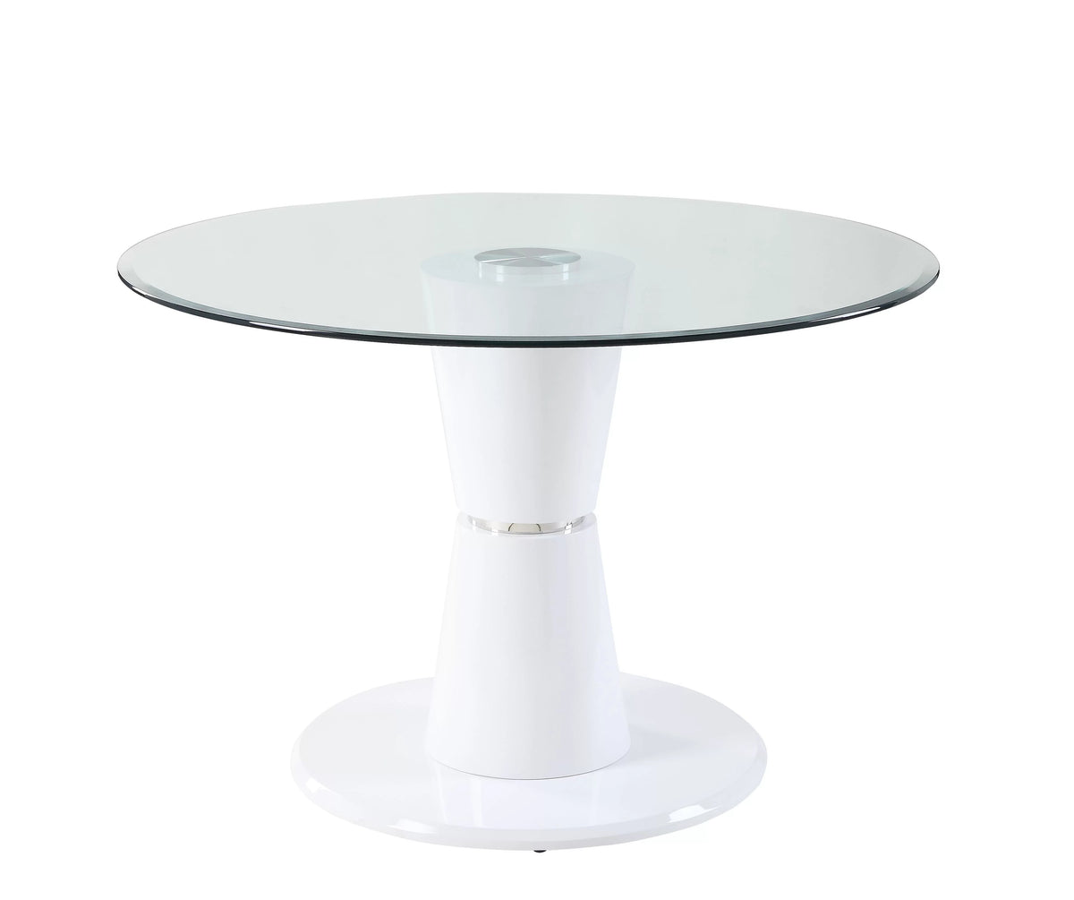 Clear Glass White Coffee Table M201704