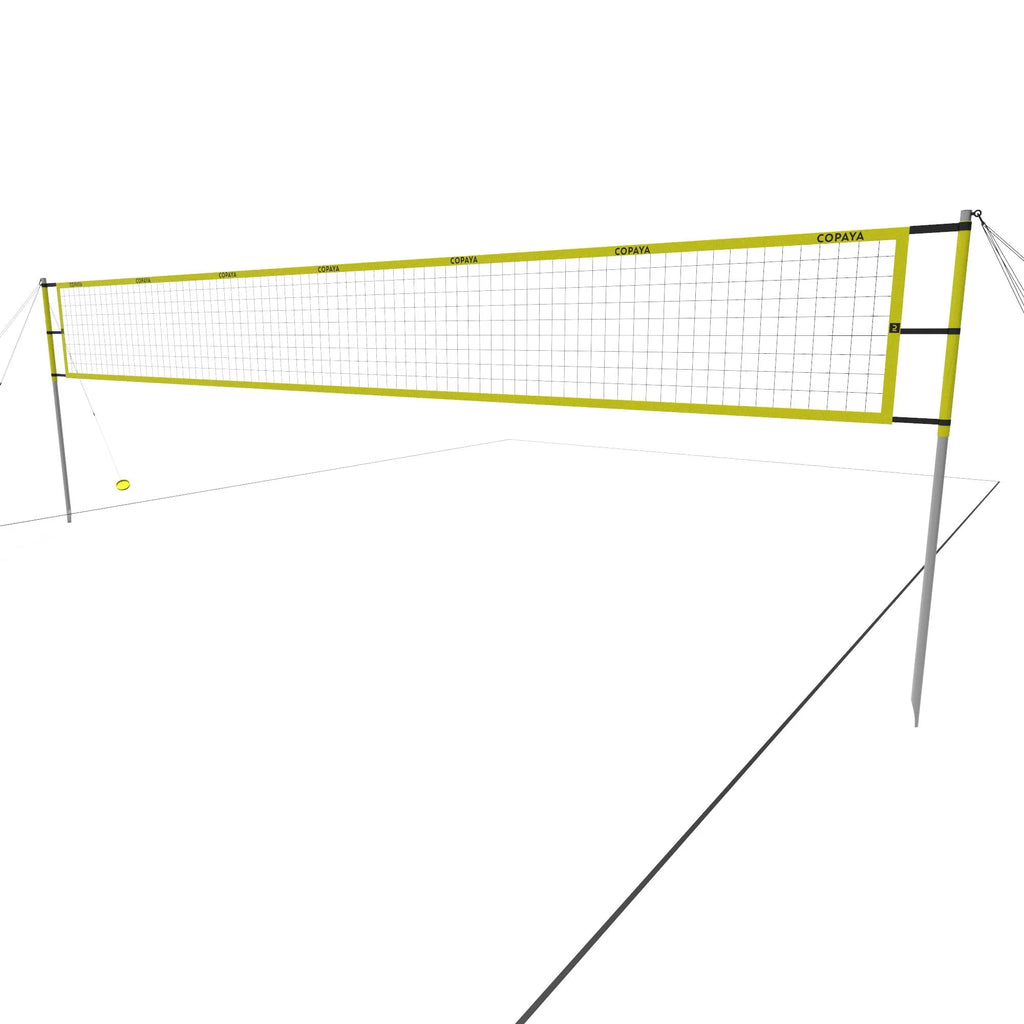 Portable Beach Volleyball Set Adjustable Heights Yellow F533