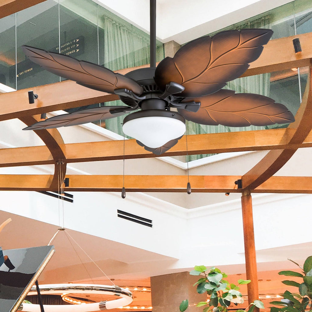 Tropical Aged Bronze Mocha Globe Ceiling Fan with 3-Speed Remote (52-inch) C7515