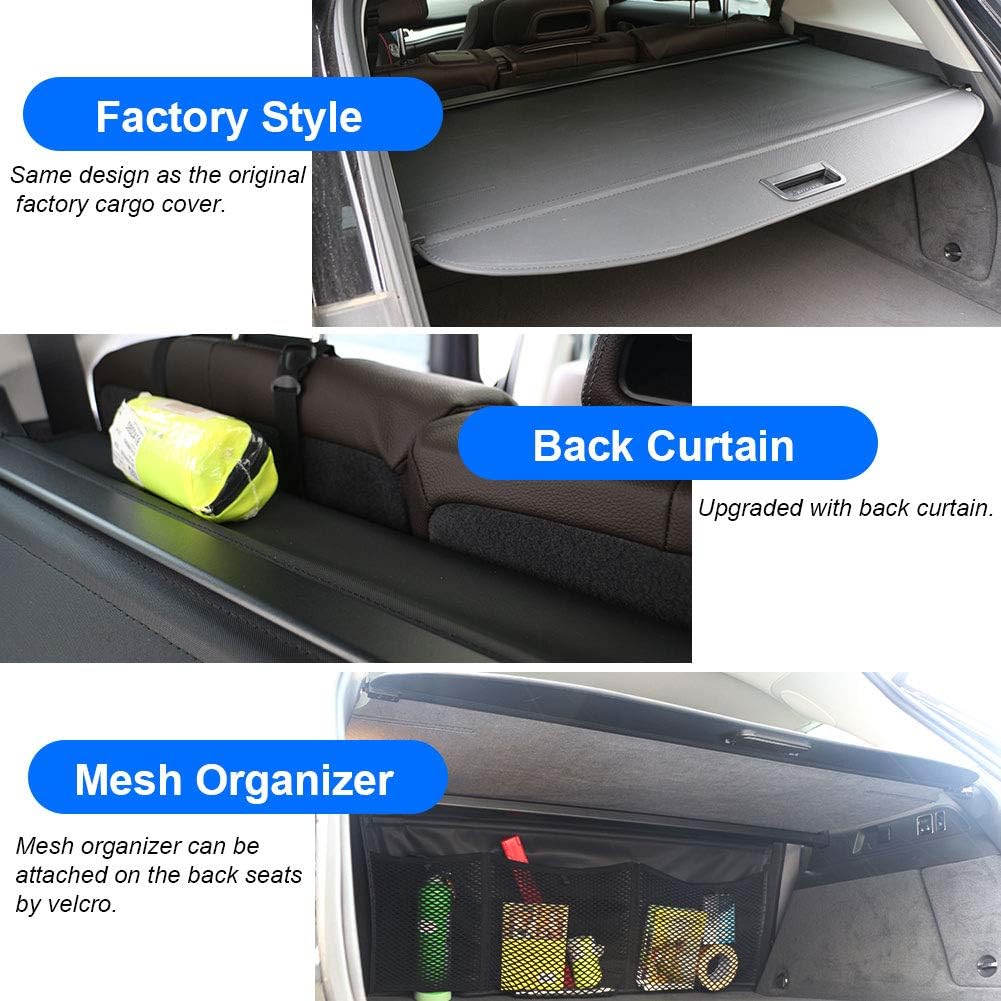 Cargo Cover Rear Trunk Retractable Security Shade Pack of 2 P166234