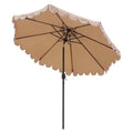 9ft Scallop Tilt Crank Patio Umbrella W530557