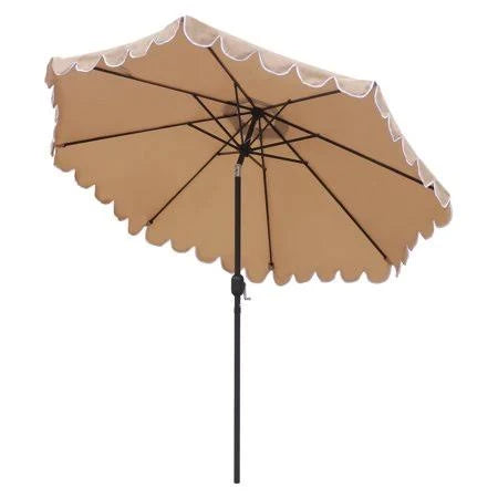 9ft Scallop Tilt Crank Patio Umbrella W530557
