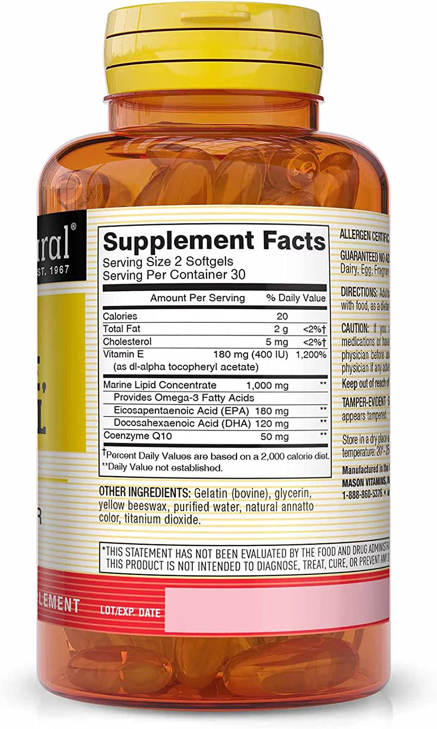 Co Q-10 Vitamin E Fish Oil Softgels 3 Pack J439