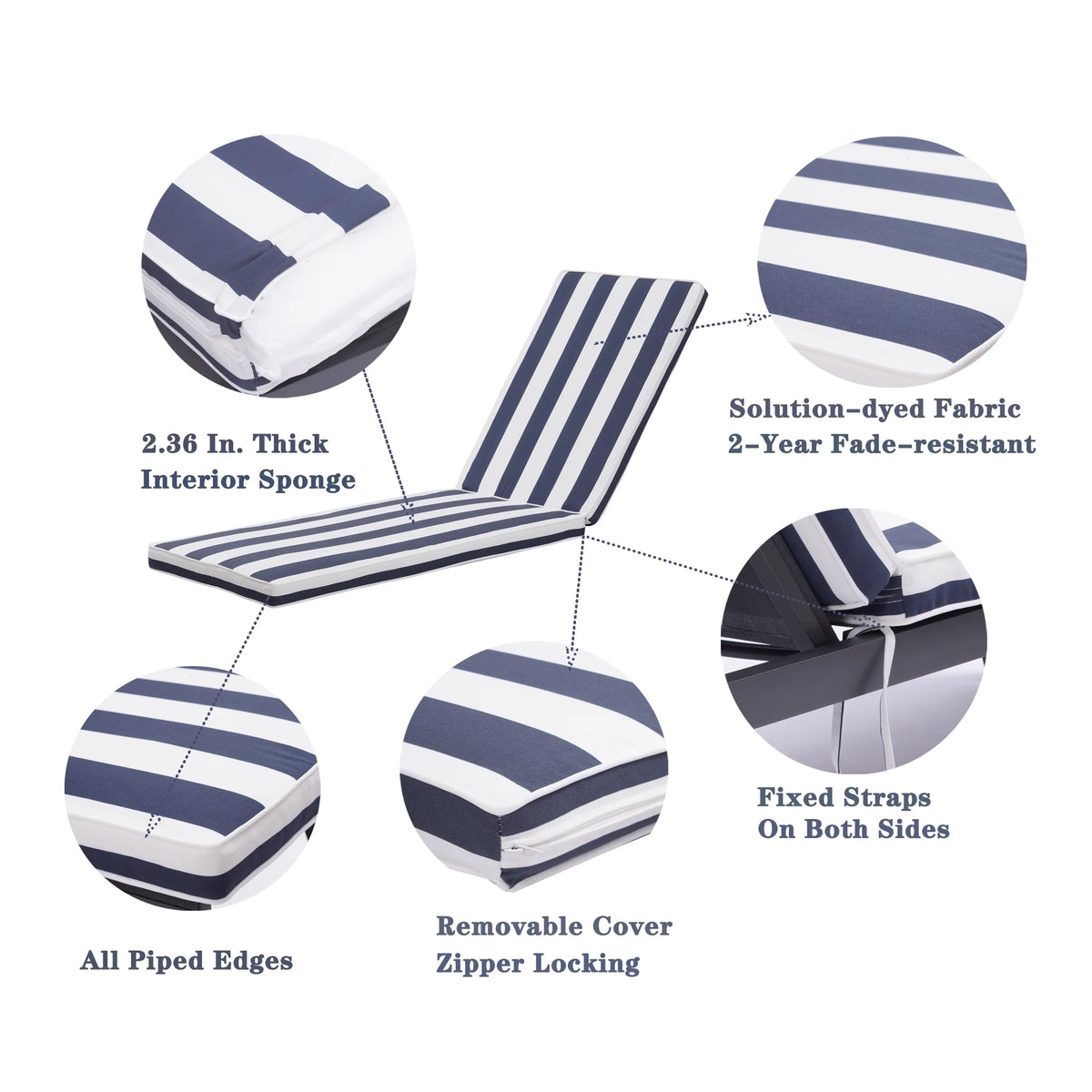 Outdoor Lounge Chair Cushion Replacement Seat Cushion R35263