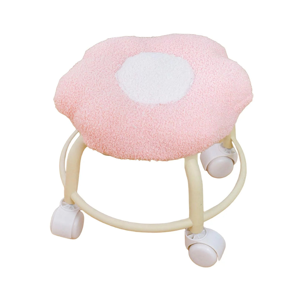 Pink Rolling Swivel Stool Z95670