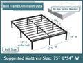 14'' Heavy Duty Full Metal Platform Bed Frame V364