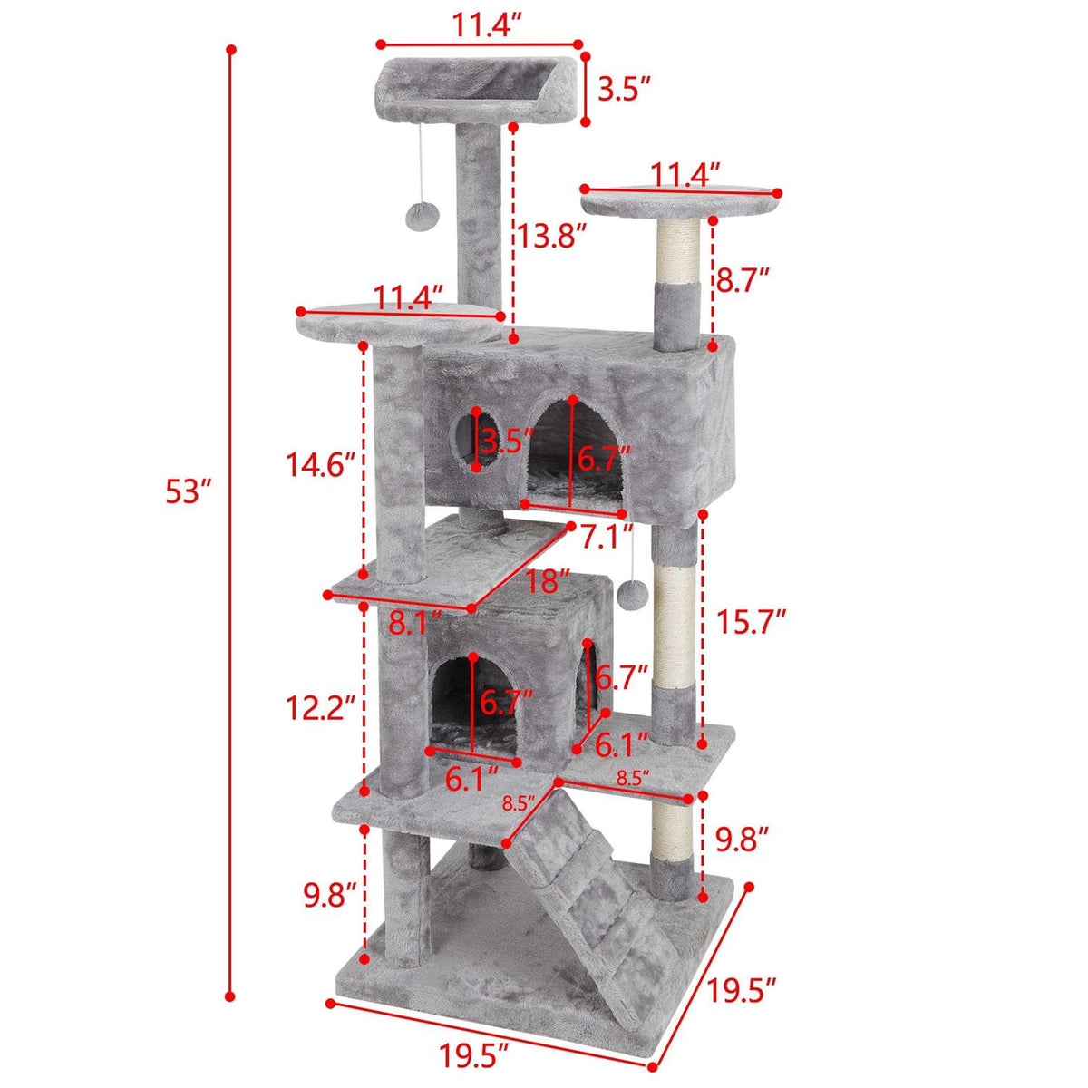 Cat Tree Multi-Levels Condos Scratching Post Tower N413934